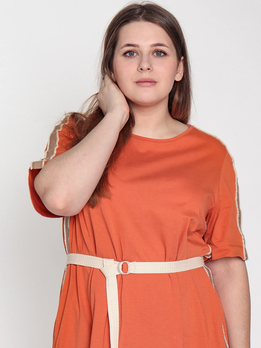 Оранжевое платье из хлопка